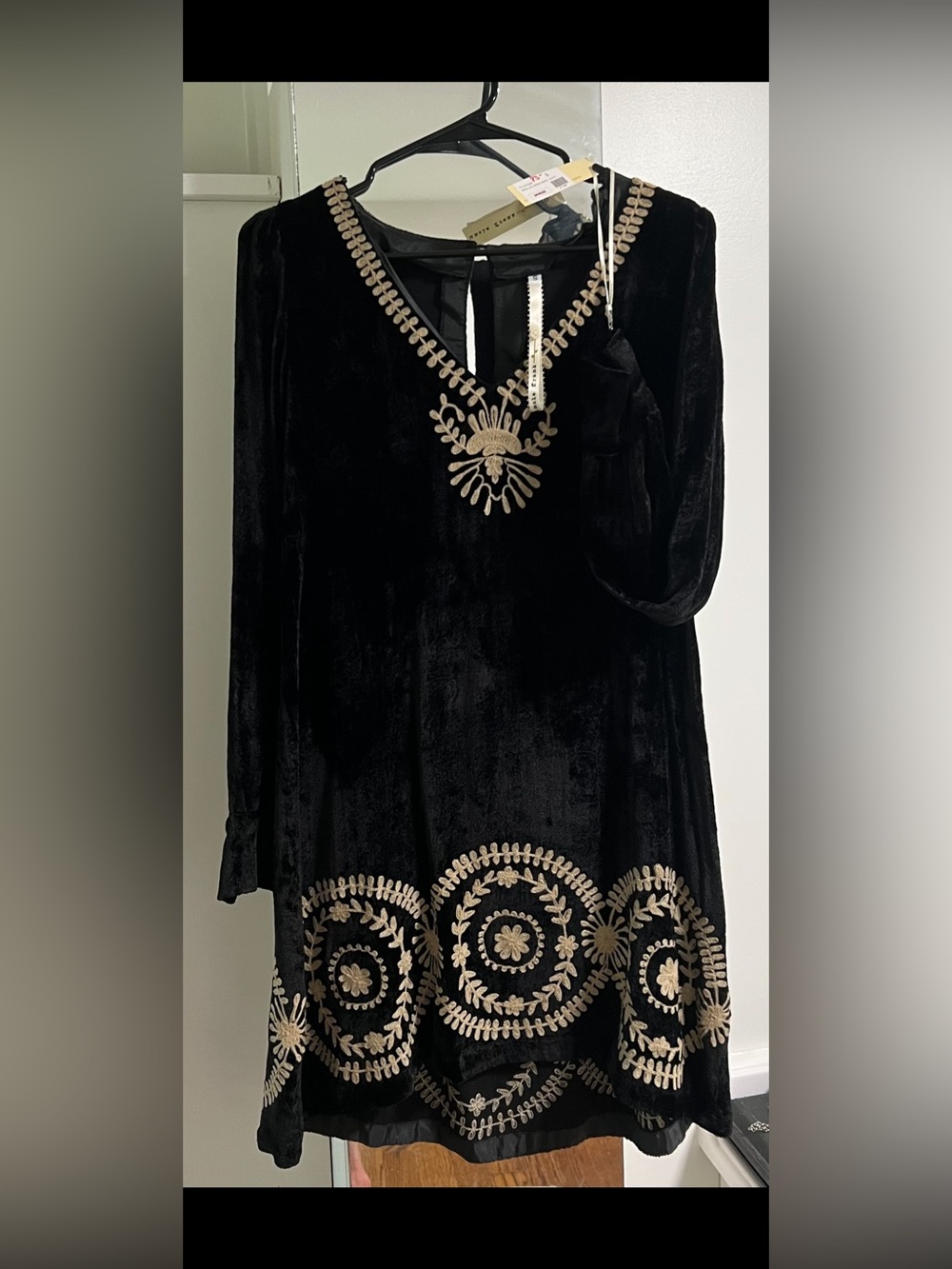 Uncle Frank 
Black Velvet with Beige Embroidery